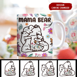 Personalized Mama Bear Floral Style Mug