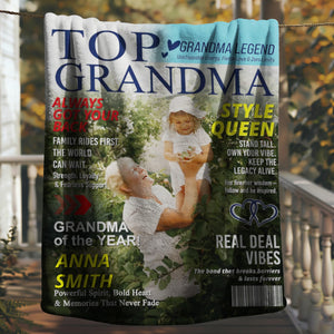 Personalized Grandma Magazine Cover Blanket Gifts for Grandma