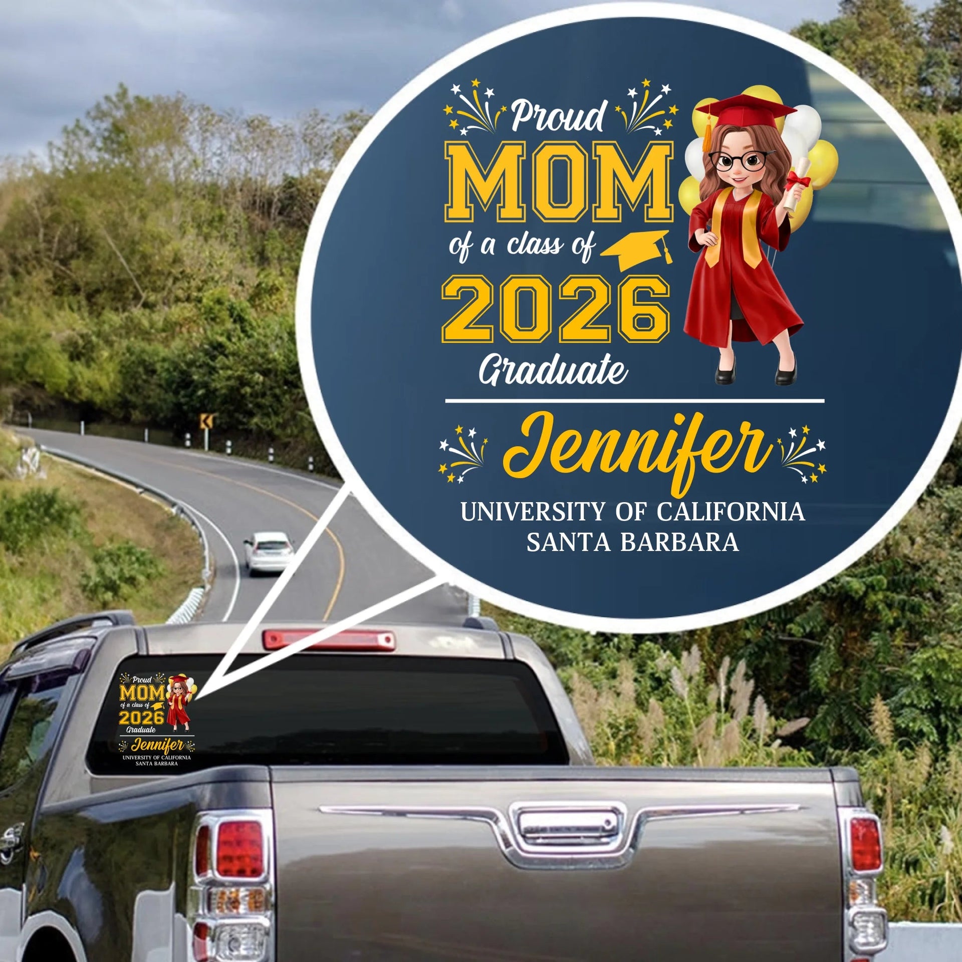 Custom Decal - Personalized Graduation Gifts For Him, Her - Go Where Your Dreams Take You