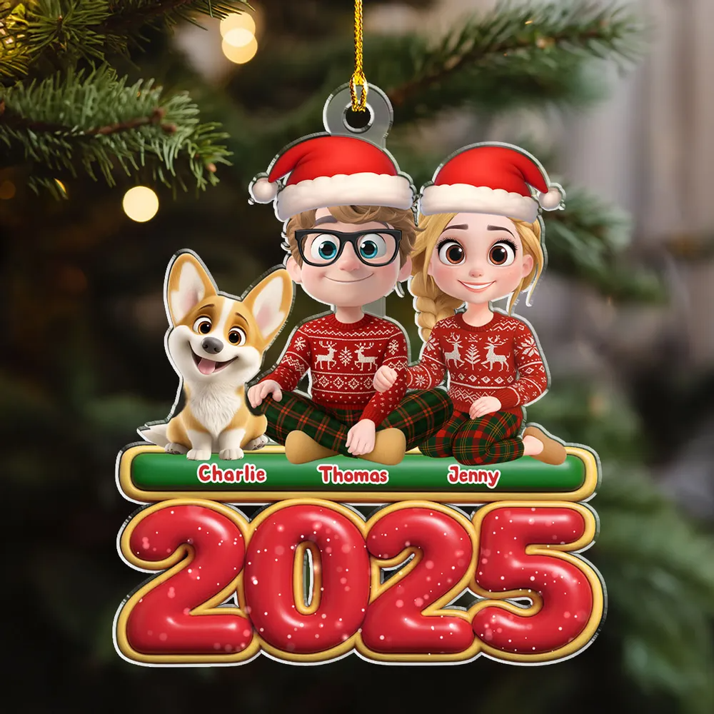 We And Our Dog - Personalized Acrylic Ornament Gift For Couple Dog Lover