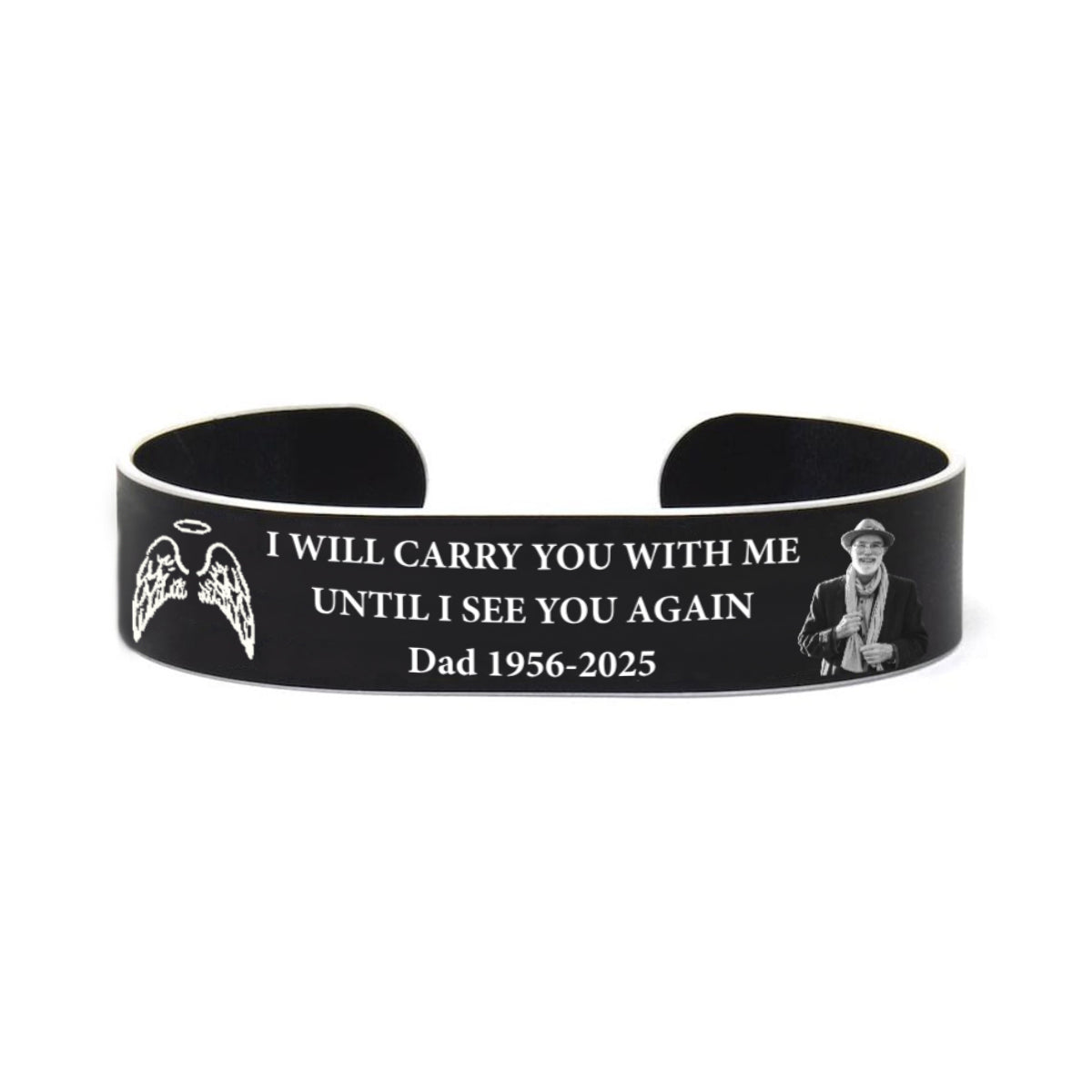 Personalized Memorial Bracelet with Custom Photo & Engraving – "In Loving Memory" Gift