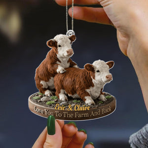 Personalized naughty cow couple acrylic ornament gift for couple