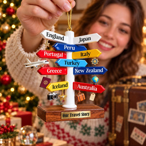 Personalized Travel Destination Sign Ornament