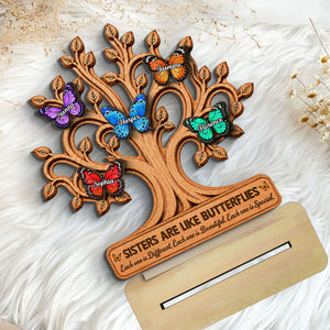 Personalized "Besties Are Like Butterflies" Wooden Plaque – Gift For Sisters & Best Friends