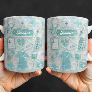 "Dedicated Nurse" Sea Glass – Personalized Mug | Gift For Nurse Lovers