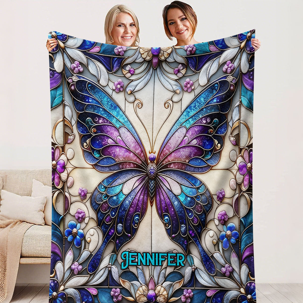 Beautiful Butterfly - Personalized Butterfly Blanket