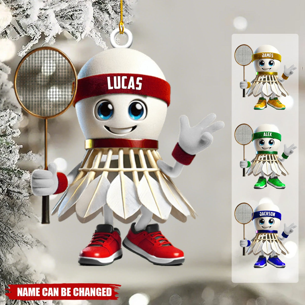 Personalized Badminton Christmas Ornament, Badminton Lover Christmas Gift