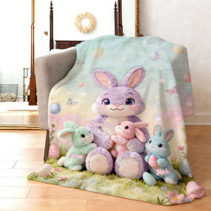 Snuggle Up with Nana Bunny – Personalized Easter Blanket for Grandma