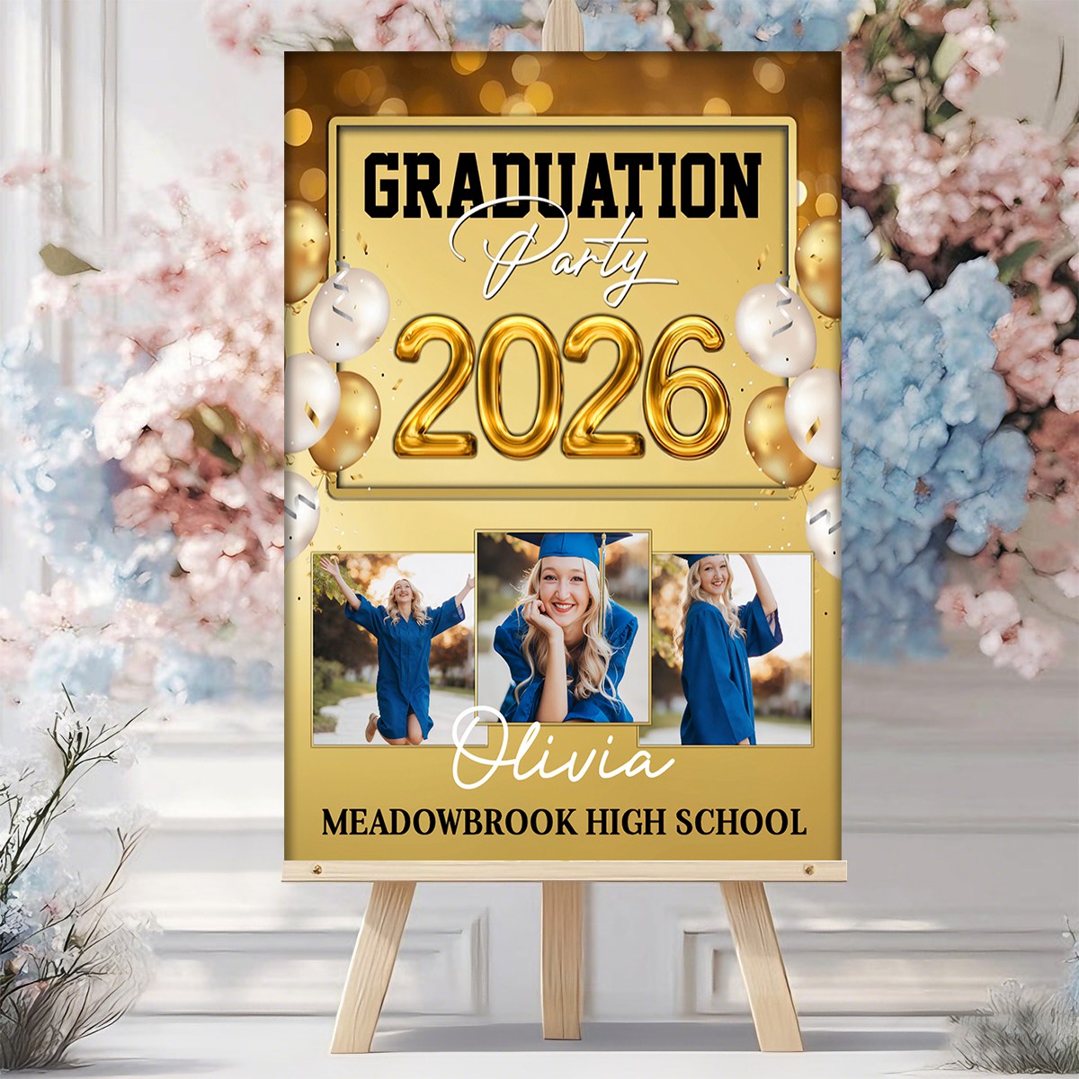 Graduation Party 2026 Custom Party Welcome Sign-Custom Photos And Texts Grad Party Sign-Personalized Graduation Decoration