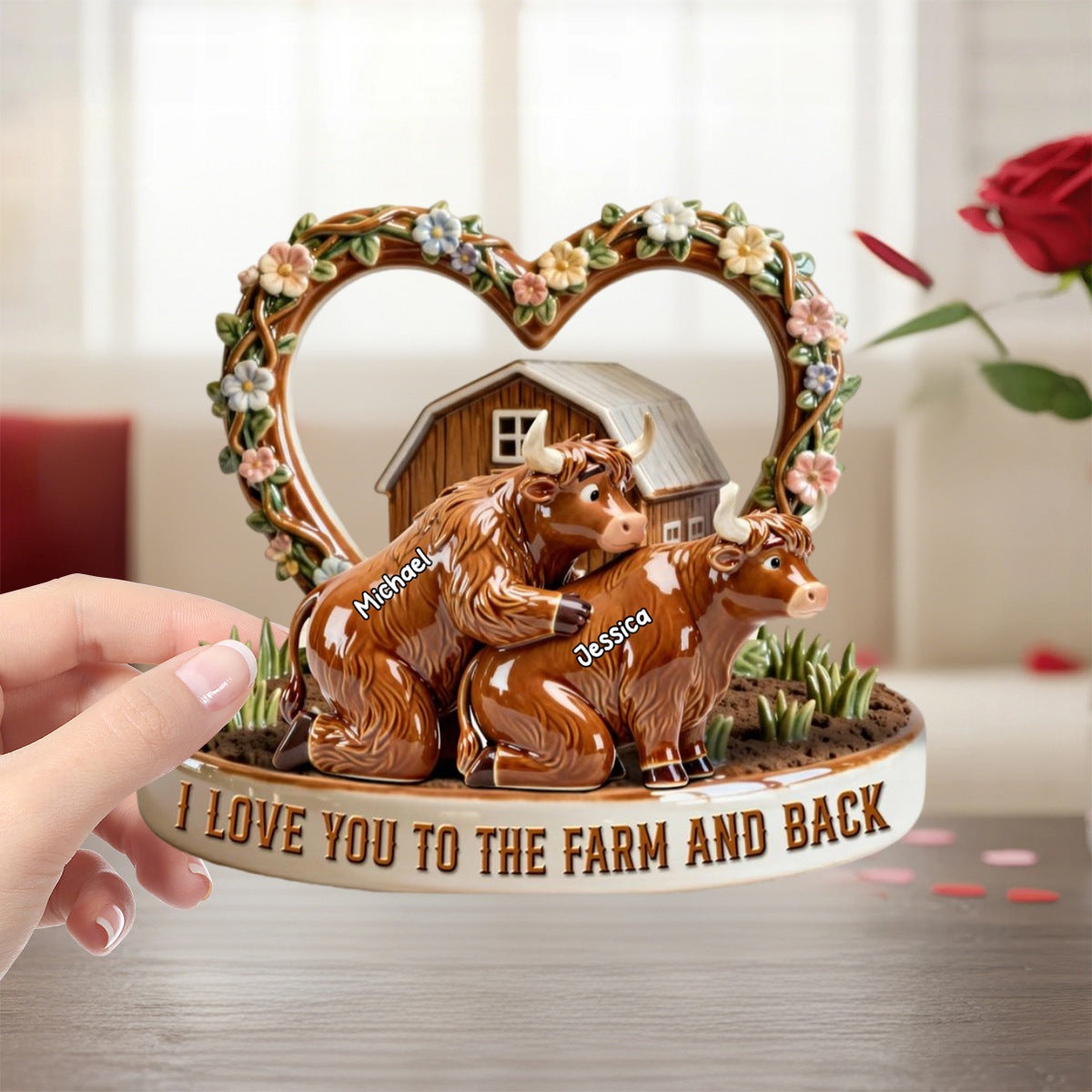 Personalized Cow Couple Farm Acrylic Plaque – Gifts For Couple