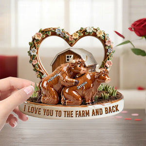 Personalized Cow Couple Farm Acrylic Plaque – Gifts For Couple