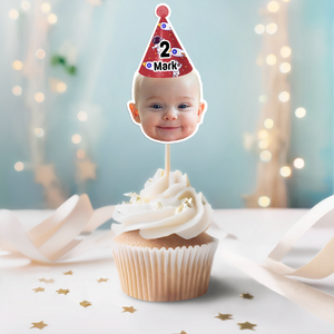 Birthday Party Decor – Custom Baby Face Cupcake Toppers | Cute & Personalized