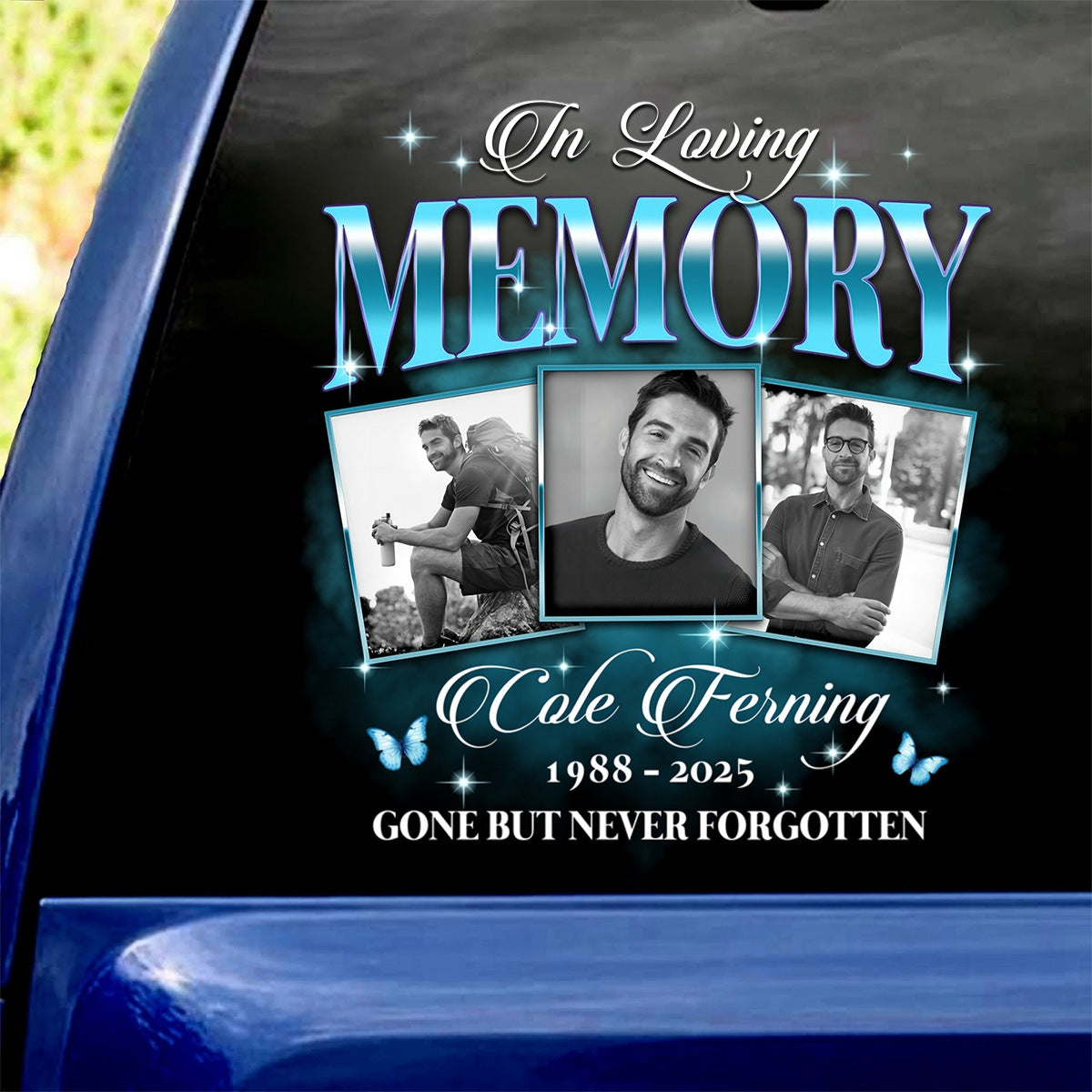 Custom Photo In Loving Memory Sympathy Gift Loss Of Loved One - Personalized Photo Memorial Decal