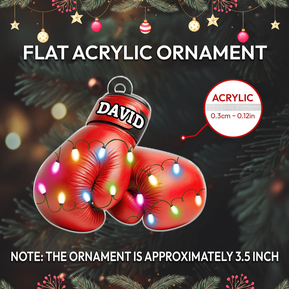 Personalized Boxing Glove Christmas Ornament 2025, Boxing Ornaments for Christmas Tree