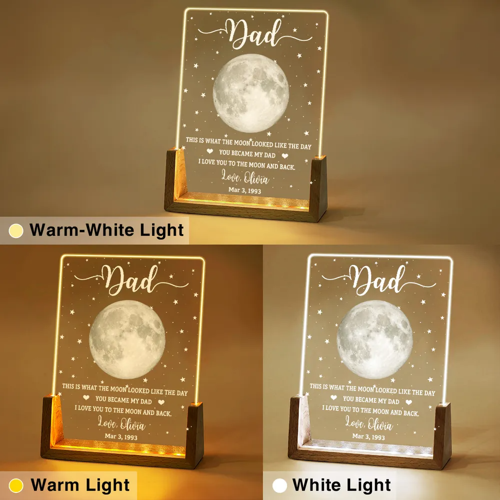 Personalized "This Is What The Moon Looked Like" Plaque – Walnut Base | Sentimental Gift