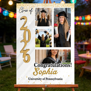 Personalized Graduation Party Welcome Sign-Custom Photo Grad Party Sign-Class Of 2026-Graduation Decoration