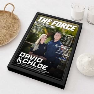 Custom Police Couple Magazine Cover, Law Enforcement Gifts for Couples, Police Anniversary Gift