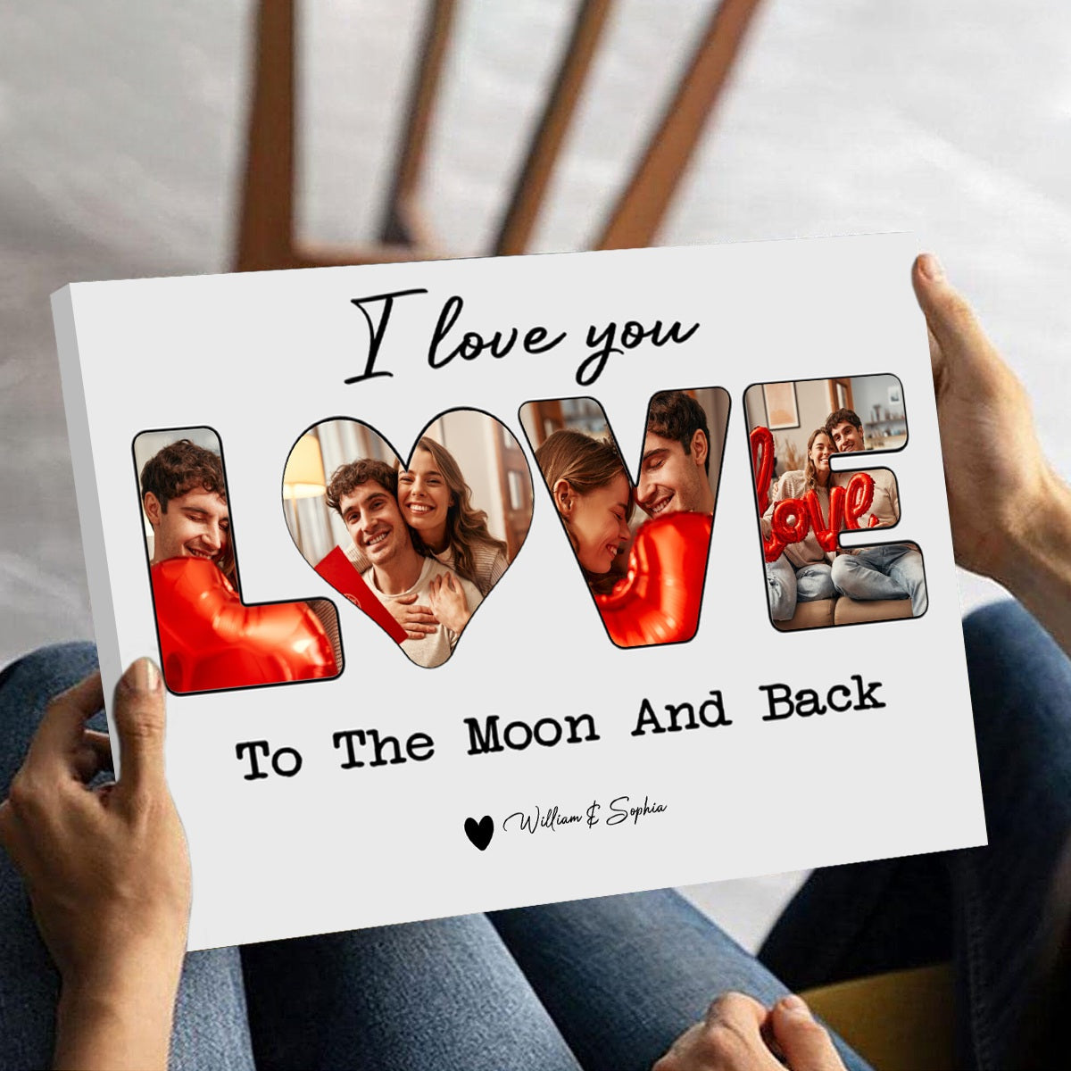 To Me You Are The World Custom Photo Personalized Canvas Poster Valentine's Gift for Couple