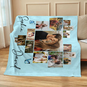 Custom Photo Blanket For Couples – Personalized Gift For Husband, Wife & Anniversary