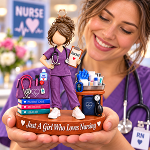 Personalized "Just A Girl Who Loves Nursing" Acrylic Ornament – Custom Name Keepsake Gift For Nurses
