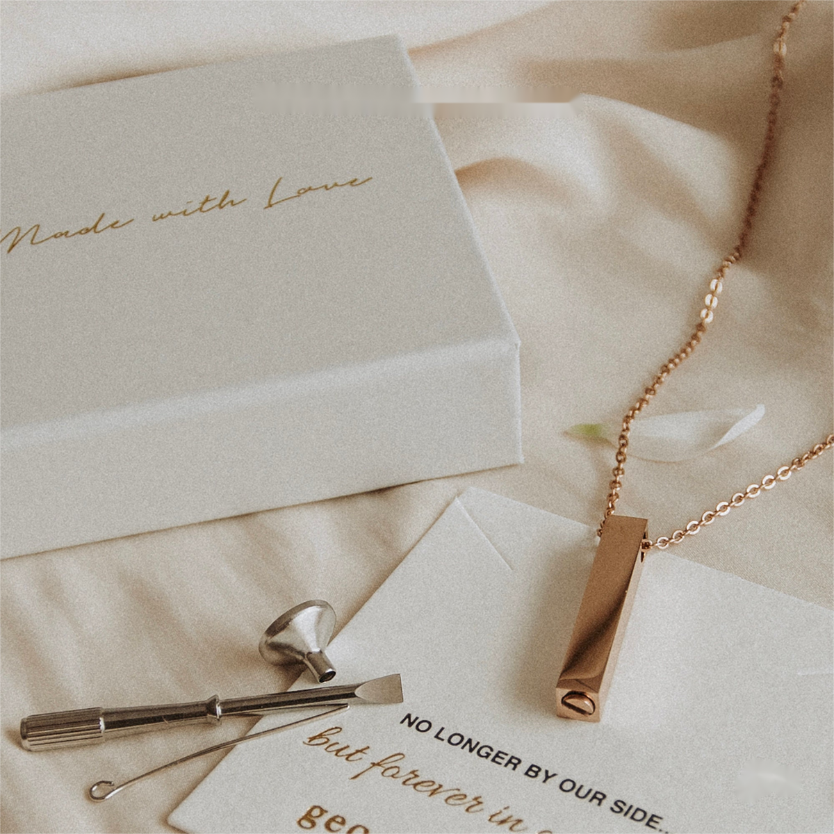 Personalised Engraved Bar Urn Ashes Memorial Necklace with Text Cremation Jewelry