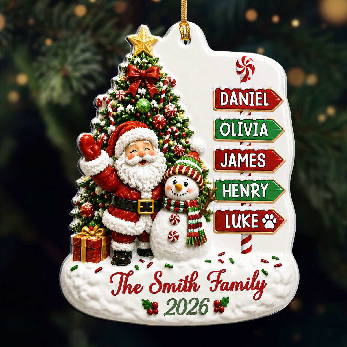 "Together Is The Best Place To Be This Christmas" – Personalized Acrylic Ornament