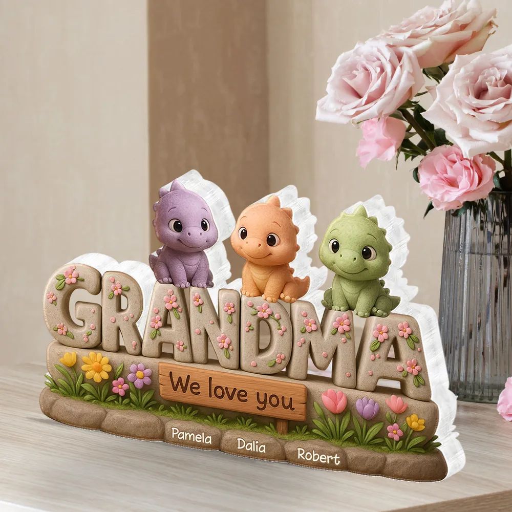 Grandmasaurus Custom Shaped Personalized Acrylic Block Plaque