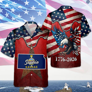 Personalized Hawaii State Flag Shirt – US 250th Anniversary 1776-2026