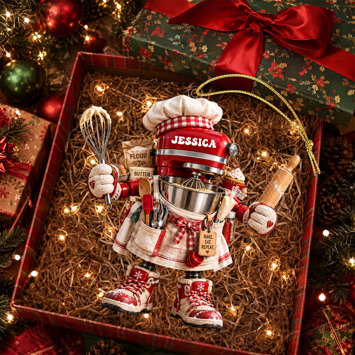 Personalized Stand Mixer Baker Christmas Ornament – Cute Baking Lover Gift