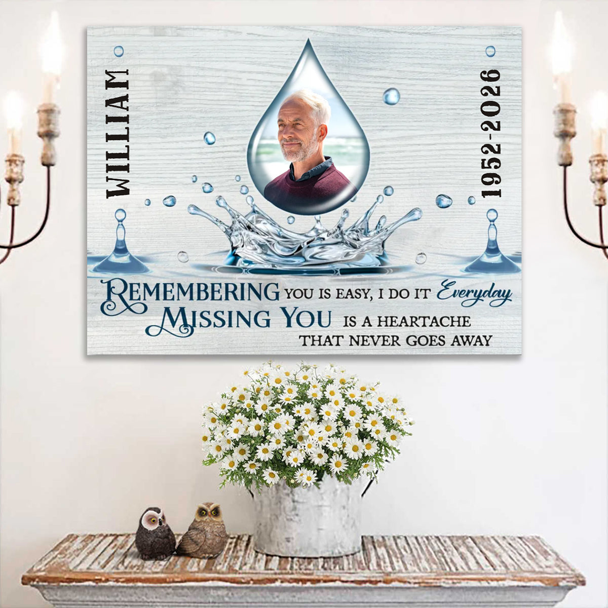 REMEMBERING and MISSING Memorial Gift Personalized Canvas Poster