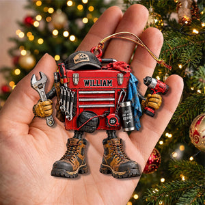 Personalized Mechanic Toolbox Christmas Ornament Gift For Mechanic, Racer
