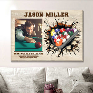 Billiards Player Signature Canvas, Custom Billiards Guest Book, Billiards Keepsake Gift, Billiards Lover Gift, Sport Gift