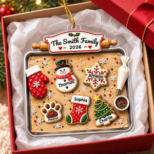 Personalized "Family Gingerbread Cookie" Acrylic Ornament – Holiday Keepsake For Families