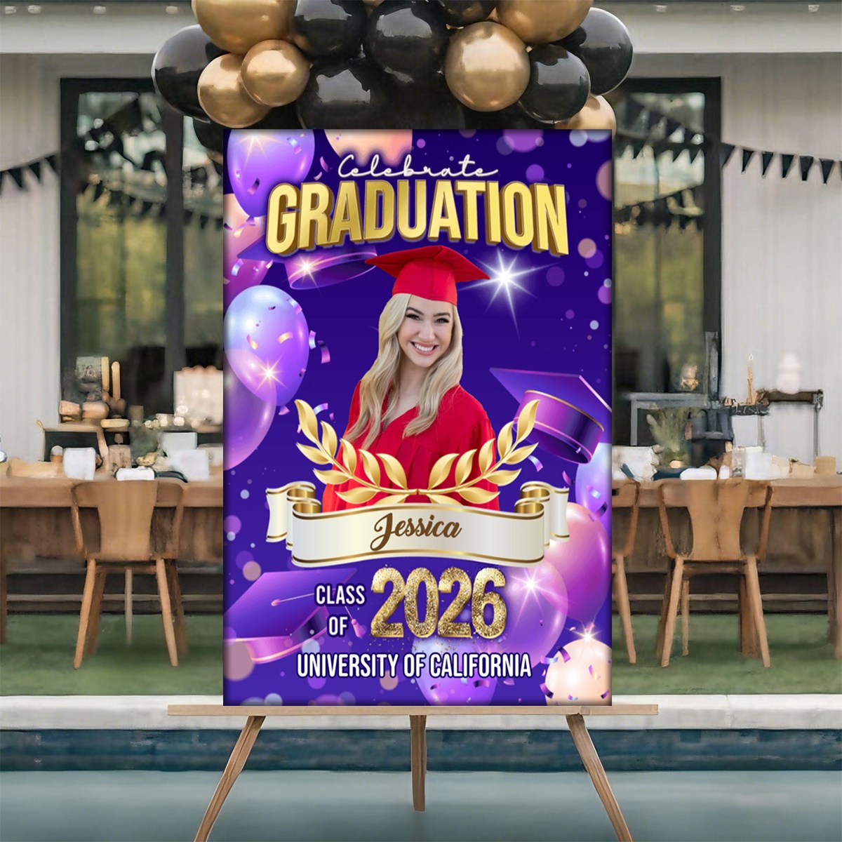 Welcome To Celebration Custom Party Welcome Sign - Personalized Graduation Decoration - Graduation Sign