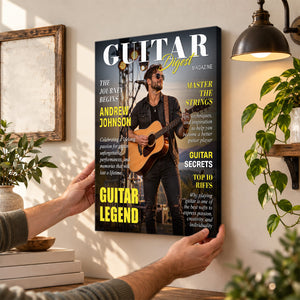 Personalized Guitar Digest Magazine Cover – Custom Guitarist Photo Keepsake, A Unique Music Gift For Guitar Lovers