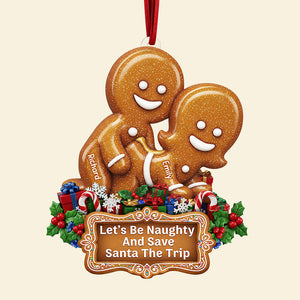 Personalized "Naughty Gingerbread Couple" Christmas Ornament – Gift For Couples