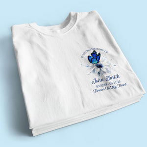 "Forever In My Heart" – Butterfly Memorial Shirt | A Personalized Remembrance Gift For Grieving Hearts