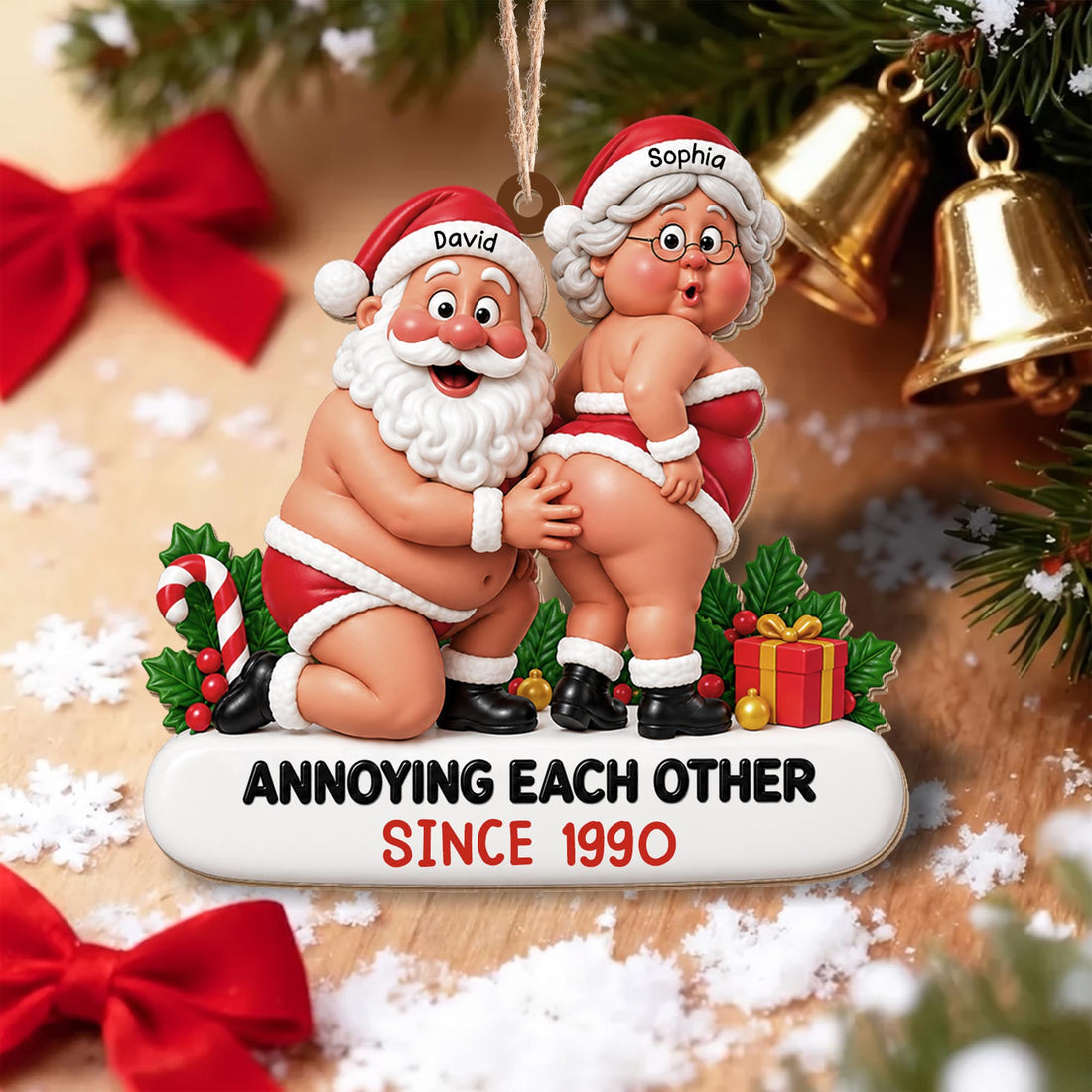 "Annoying Each Other Since" – Custom Wood Ornament | Gift For Couples