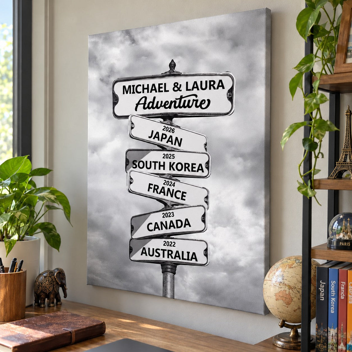 Traveling Adventure Gifts For Couples Love Travel Personalized Canvas Print Wall Art Home Decoration