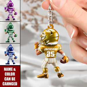 Personalized American Football - Custom Player Uniform Keychain