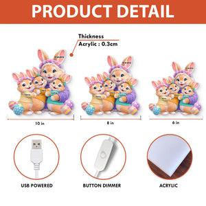 Bunny Easter Grandma with Grandkids' Names - Personalized Light Box