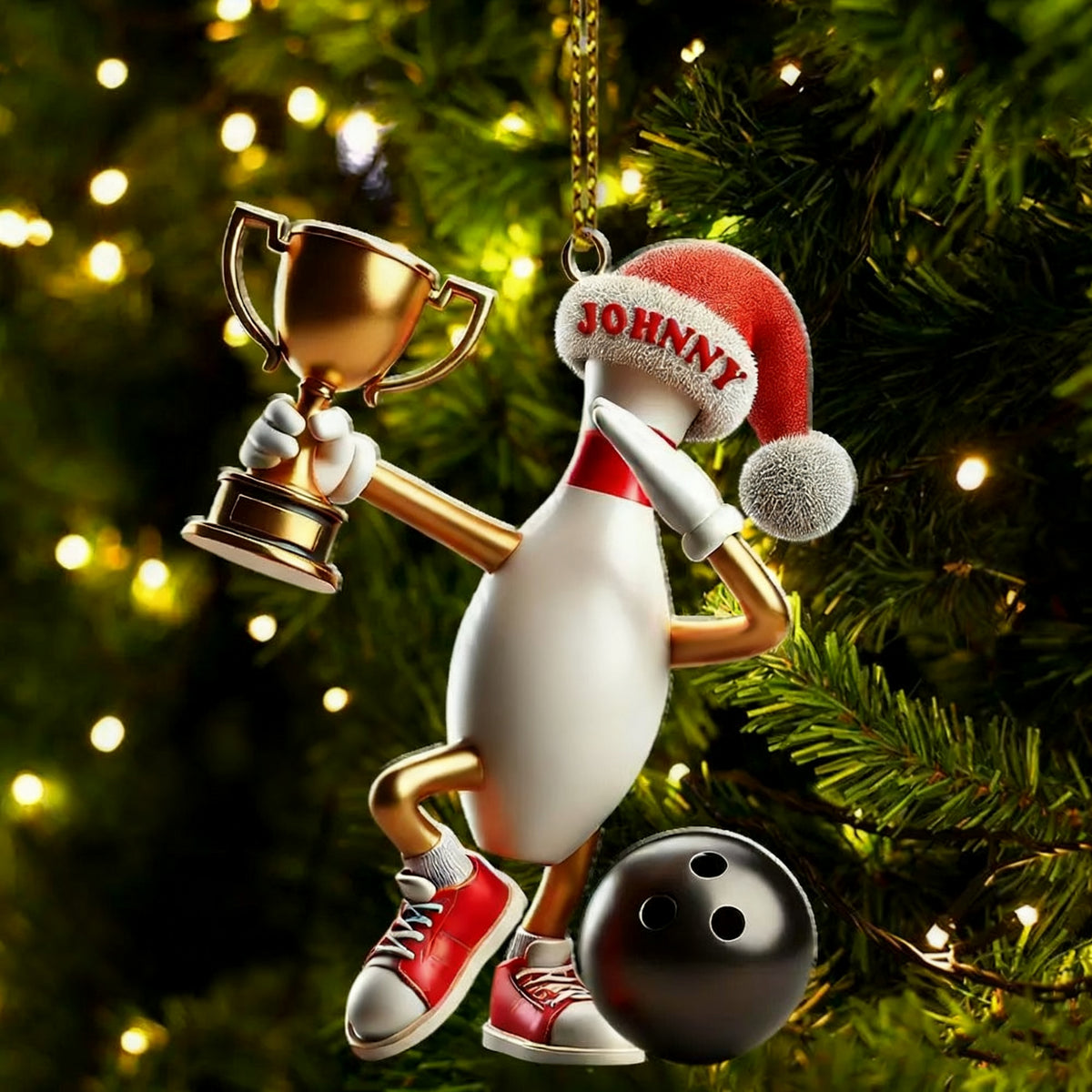 Personalized Bowling Acrylic Ornament Christmas Gift for Bowling Lover