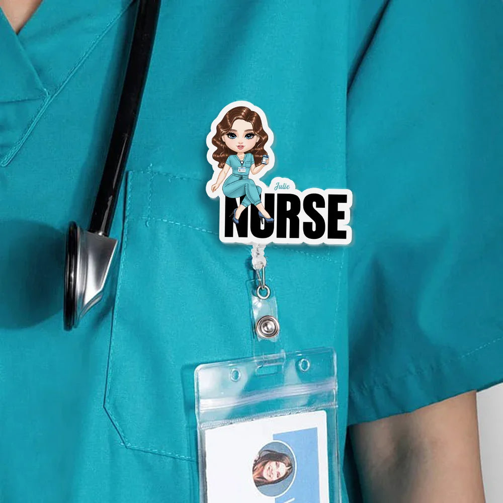 Personalized Cartoon Medical Character Acrylic Badge Reel Title Appreciation Nurse Week Gift for Doctor Nurse Medical Staff