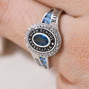 Custom Senior High School Graduation Class Ring Class of 2026 Ring, Personalized Engraved Birthstone College Ring, Graduation Keepsake Gift