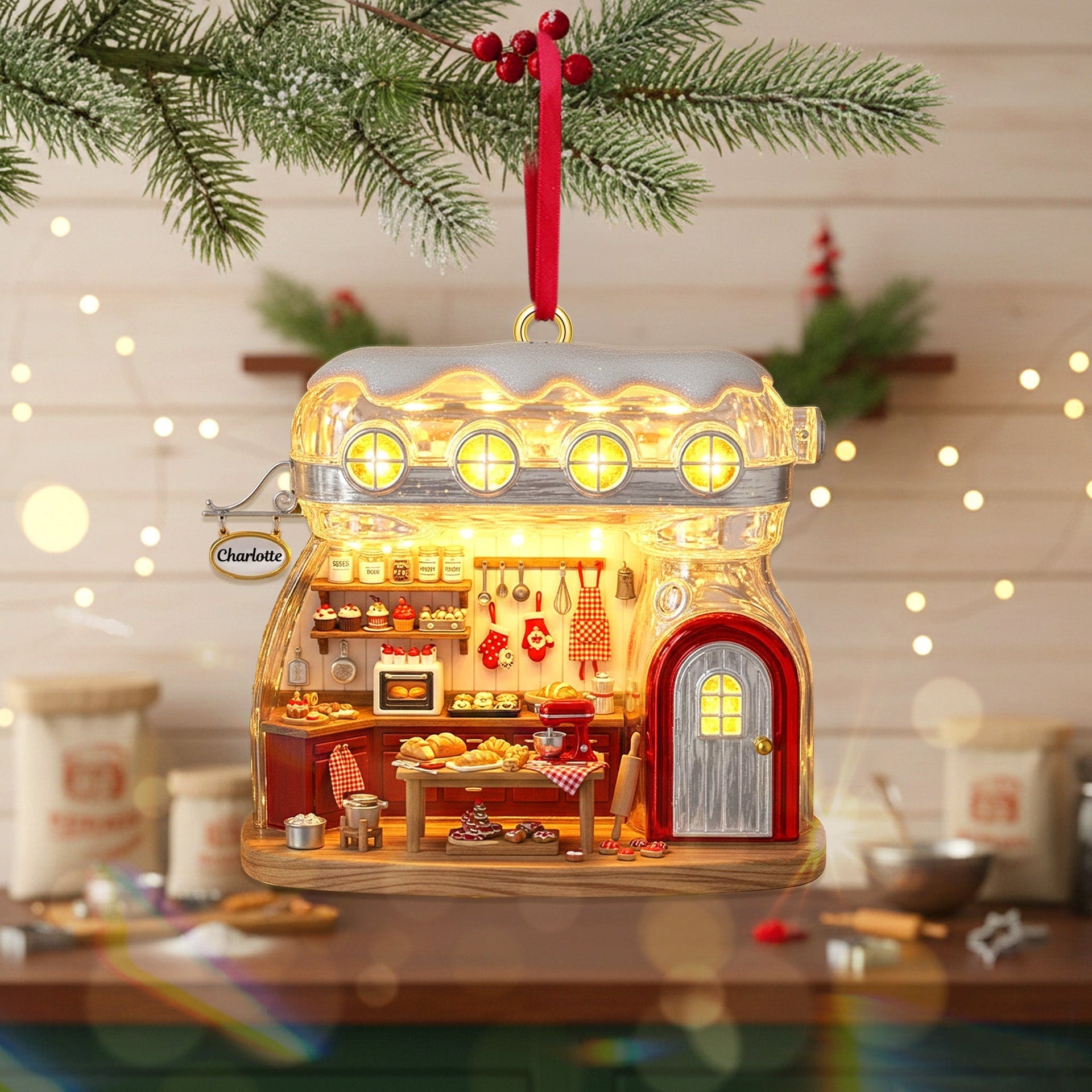 Baking Mixer Cozy House Personalized Baking Ornament