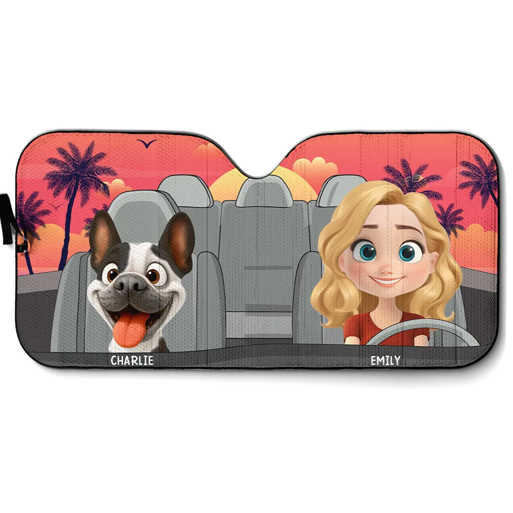 Adventures with My Dog - Personalized Car Sunshade