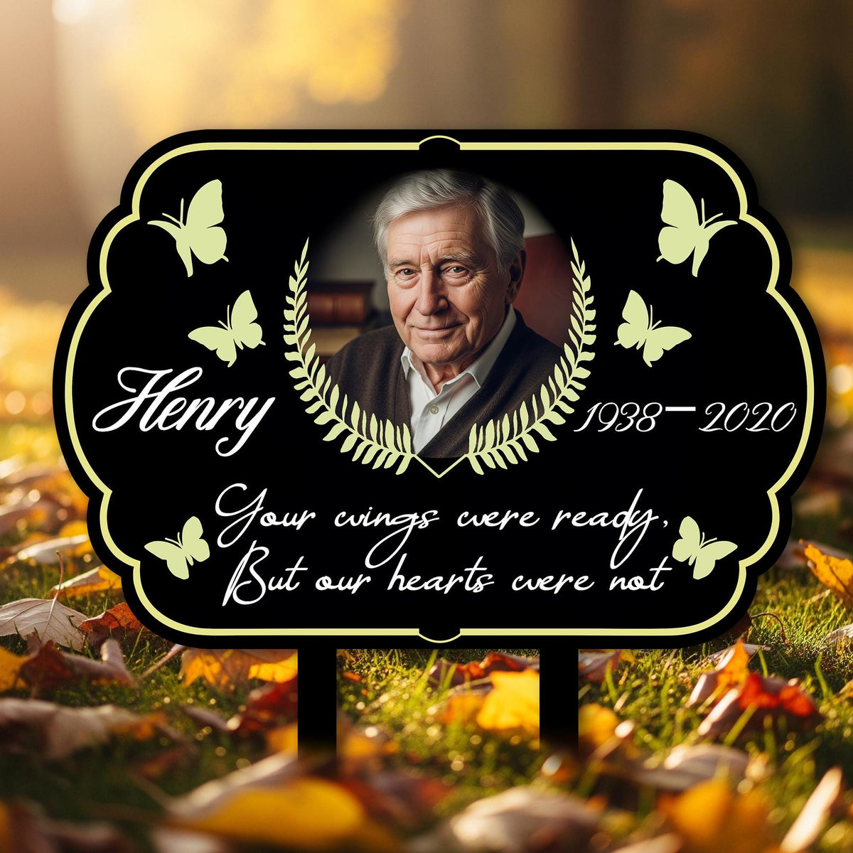 Personalized Memorial Grave Marker With Photo Memorial Stake