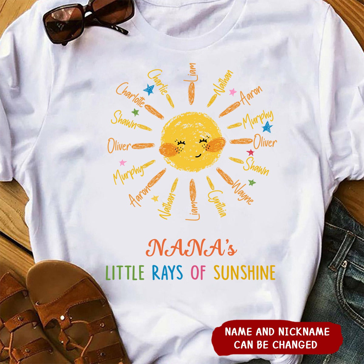 Personalized Little Ray Of Sunshine Pure Cotton T-Shirt Gift For Grandma