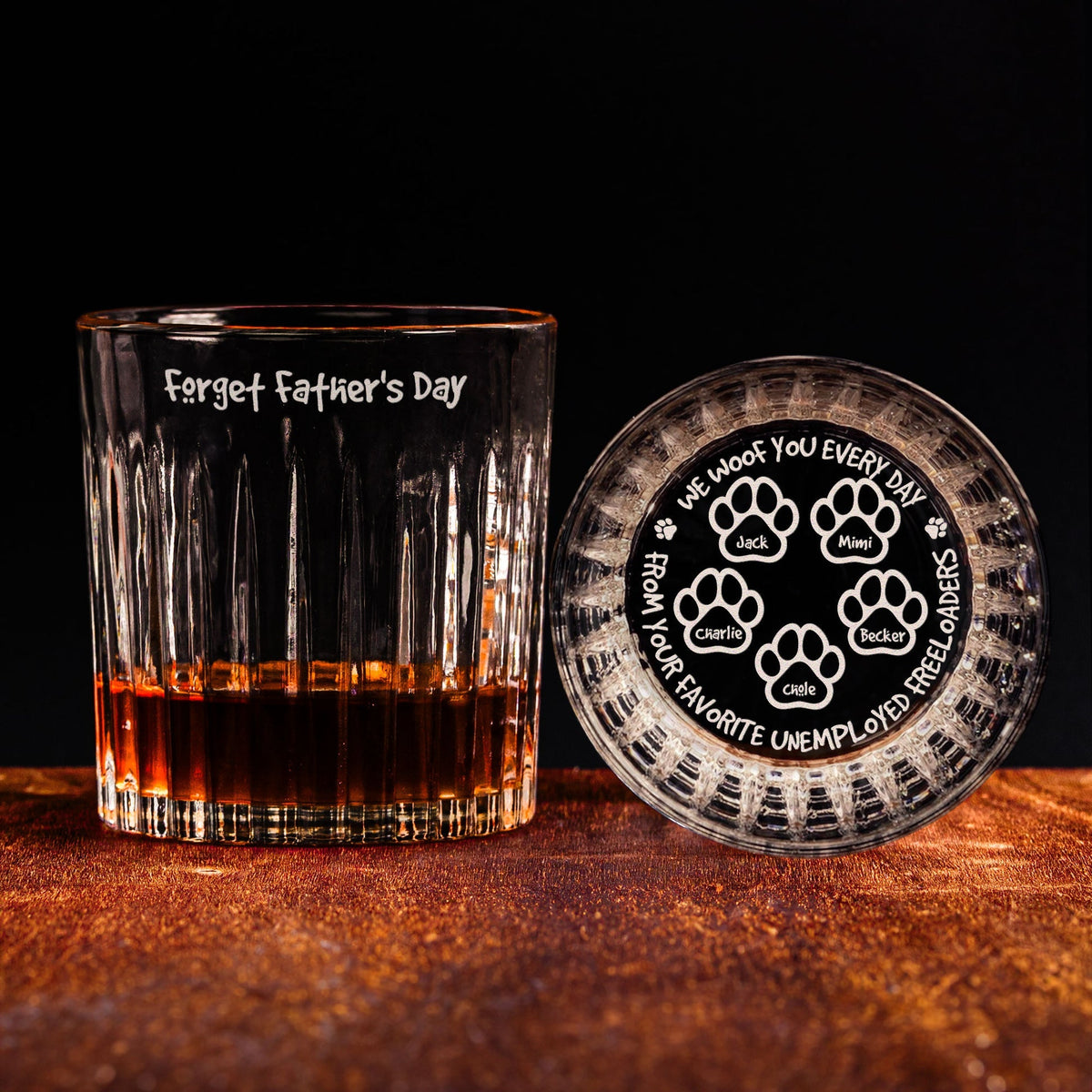 From Your Favorite Unemployed Freeloader Dog Dad - Personalized Whiskey Glass