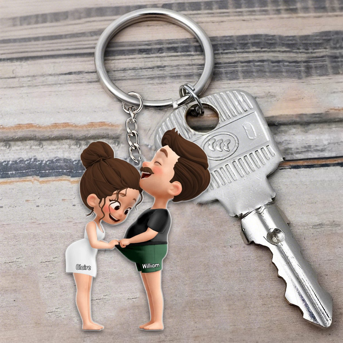 Cheeky Couple Keychain - Personalized Gifts For Couple